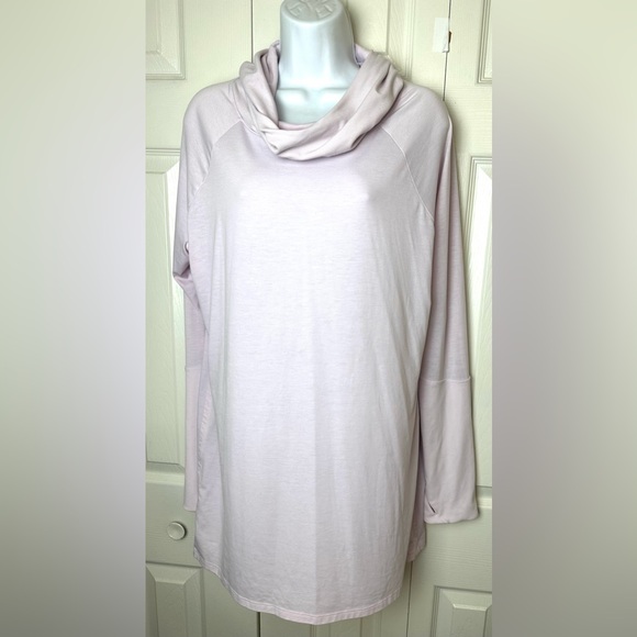 ATHLETA Essence Hooded Tunic Top Shirt Simply Lilac Pink UPF 50+ Cowl Neck Long - Picture 2 of 13